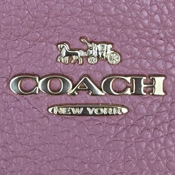 COACH Kelsey Pink Pebbled Leather 2 Way Handle Satchel Bag w/ Tags Daisy Lining - Picture 6 of 9